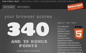Chrome13於HTML5中測試分數