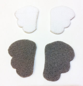 DULLHOUSE關於手作小物的網站，手作娃娃作法解析：無尾熊耳朵板型圖片